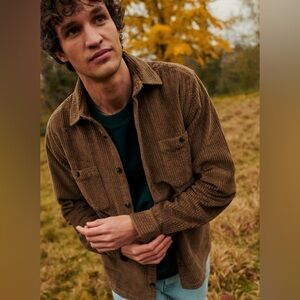 Sezane Brown Corduroy Shirt Jacket